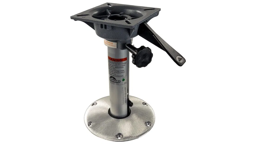 1300712-L1 – SPRINGFIELD Boat Seat Pedestal, Fixed Height Pedestal 12 Inch Post Height 2-3/8 Inch Post Diameter Anodi...